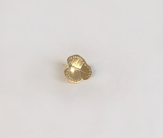 Minimal Broad Leaf Earrings in 18K Gold Plated Brass