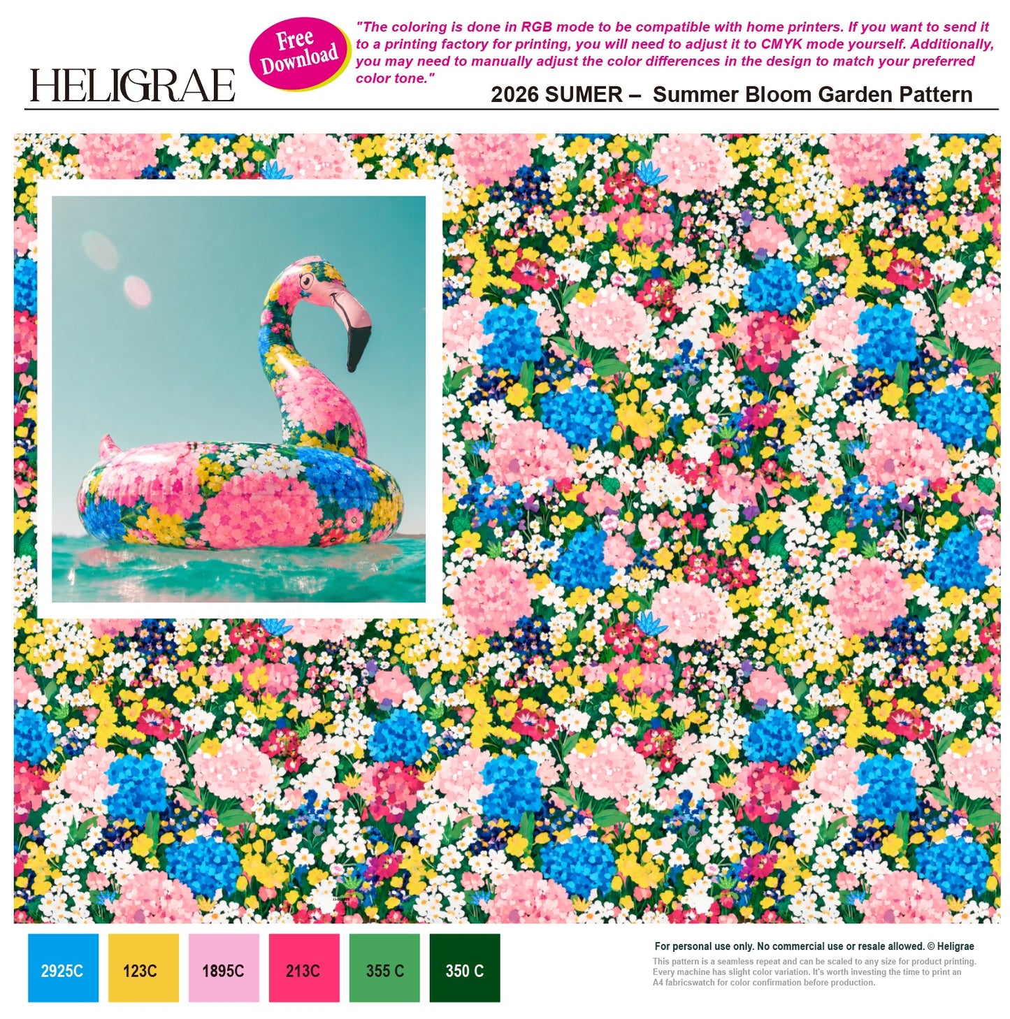 2026 Summer – Summer Bloom Garden Pattern | Free Download