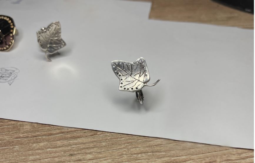"Botanical Leaf-Inspired Earrings: Soft, Organic Design with Intricate Vein Textures"