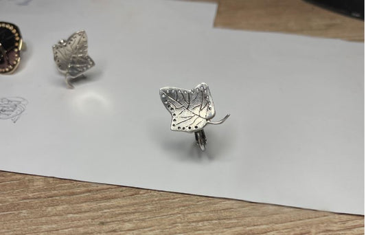 "Botanical Leaf-Inspired Earrings: Soft, Organic Design with Intricate Vein Textures"