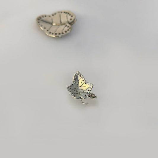 Minimal Star Leaf Stud Earrings in 925 Sterling Silver
