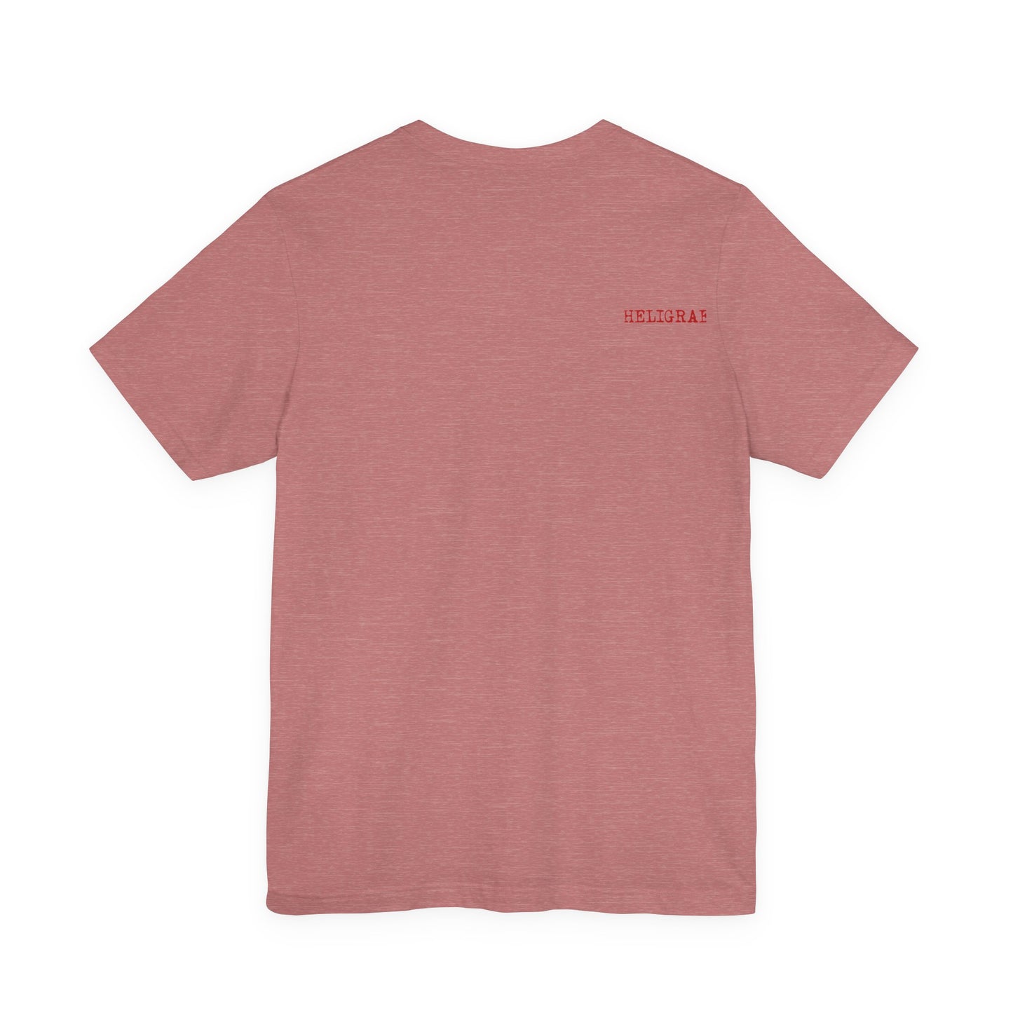 Red Knit Heart Blindfold Graphic T-Shirt – Soft Cotton 3001 Fit