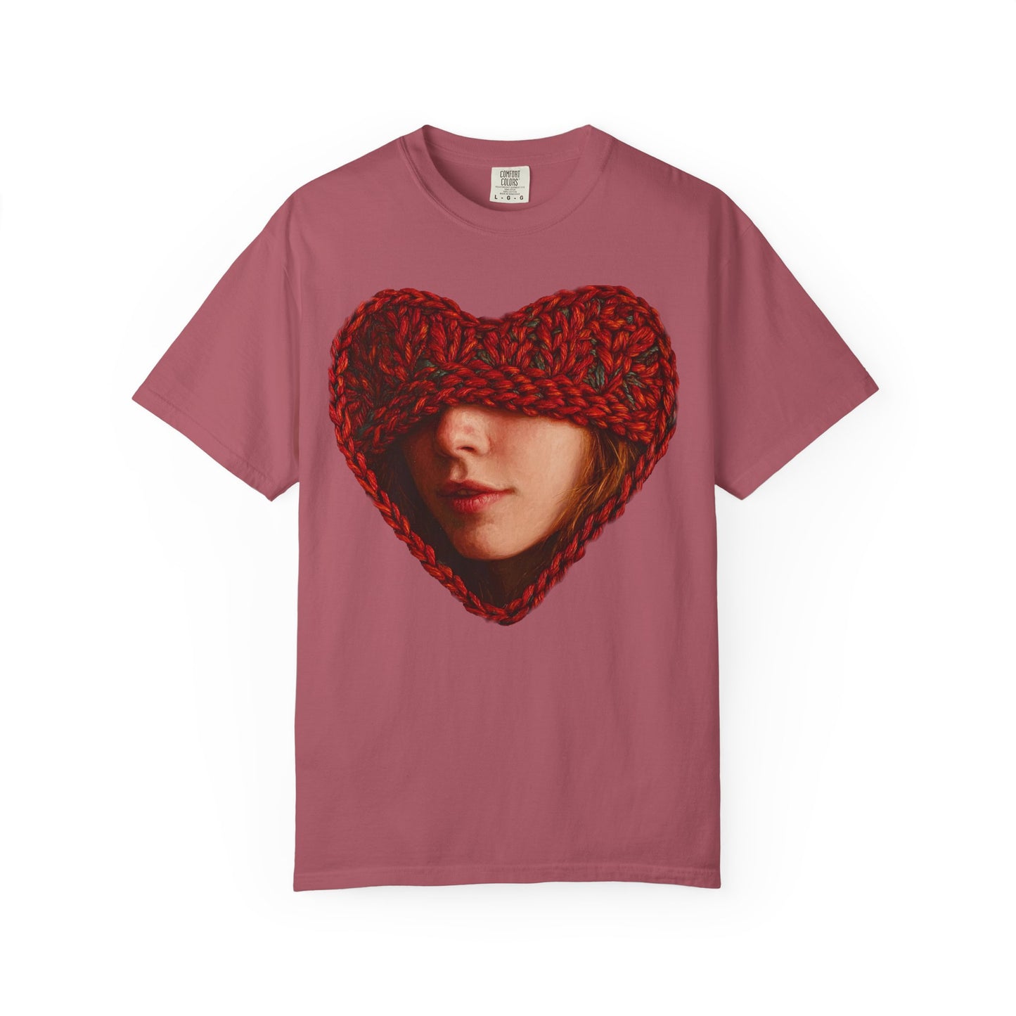 Chunky Knit Heart Portrait T-Shirt – Vintage 1717 Fit