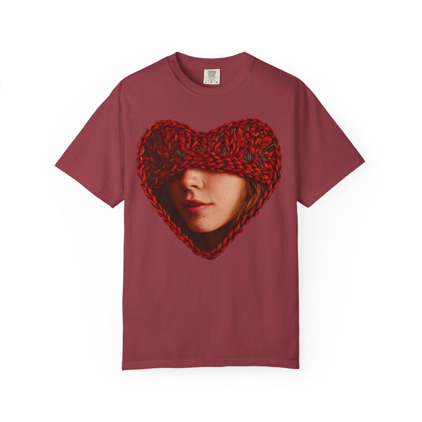 Chunky Knit Heart Portrait T-Shirt – Vintage 1717 Fit