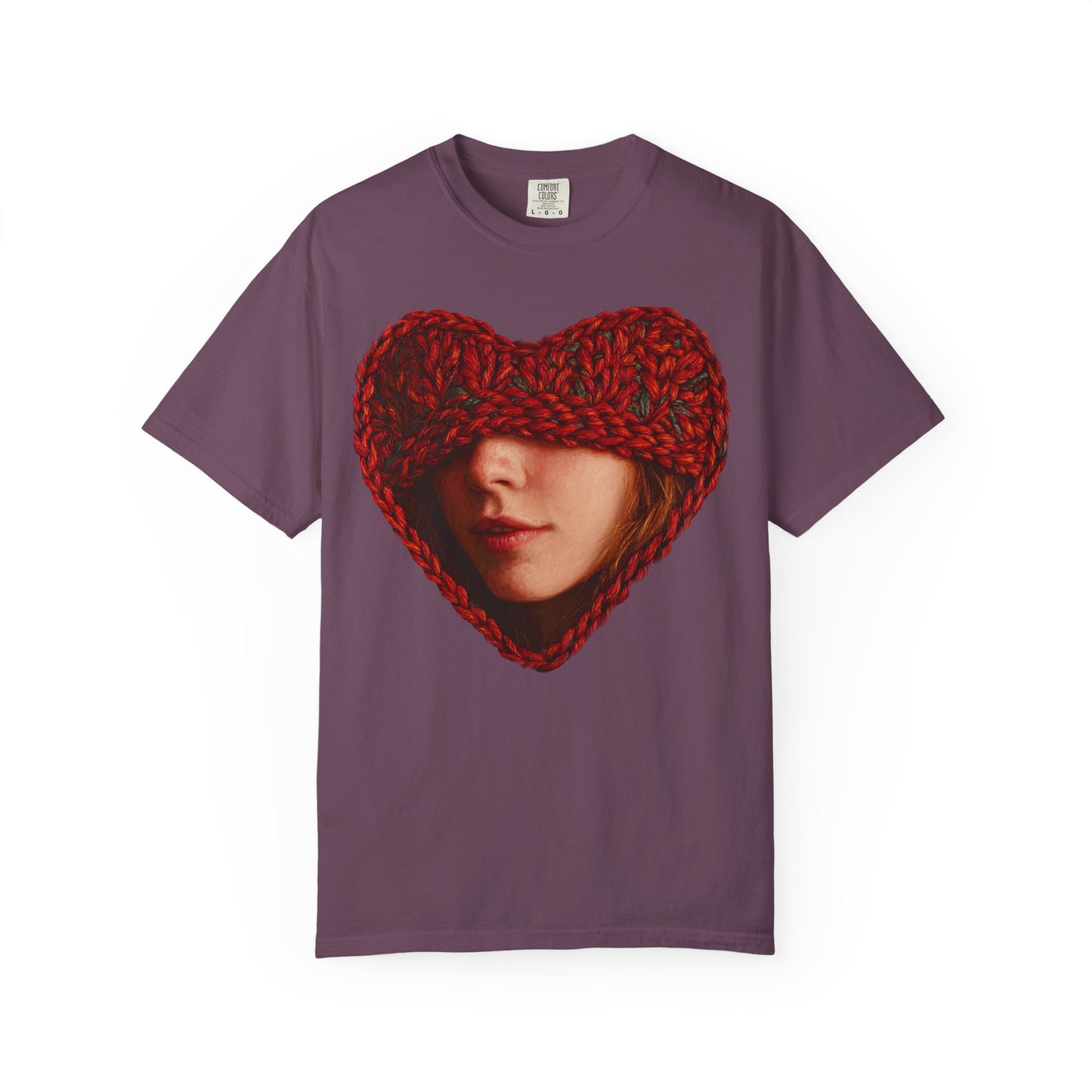 Chunky Knit Heart Portrait T-Shirt – Vintage 1717 Fit
