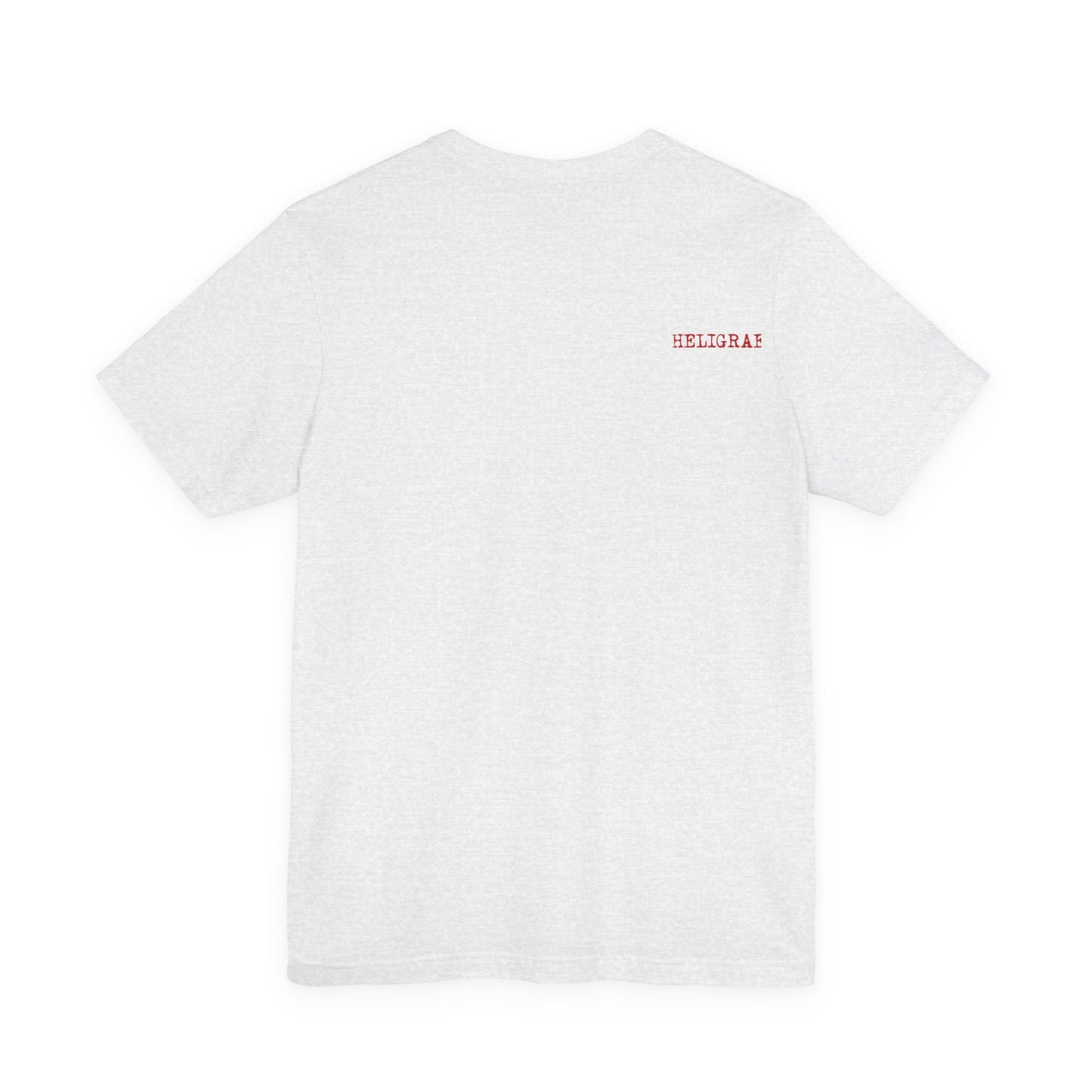 Heligraegrey t-shirt back view minimal design