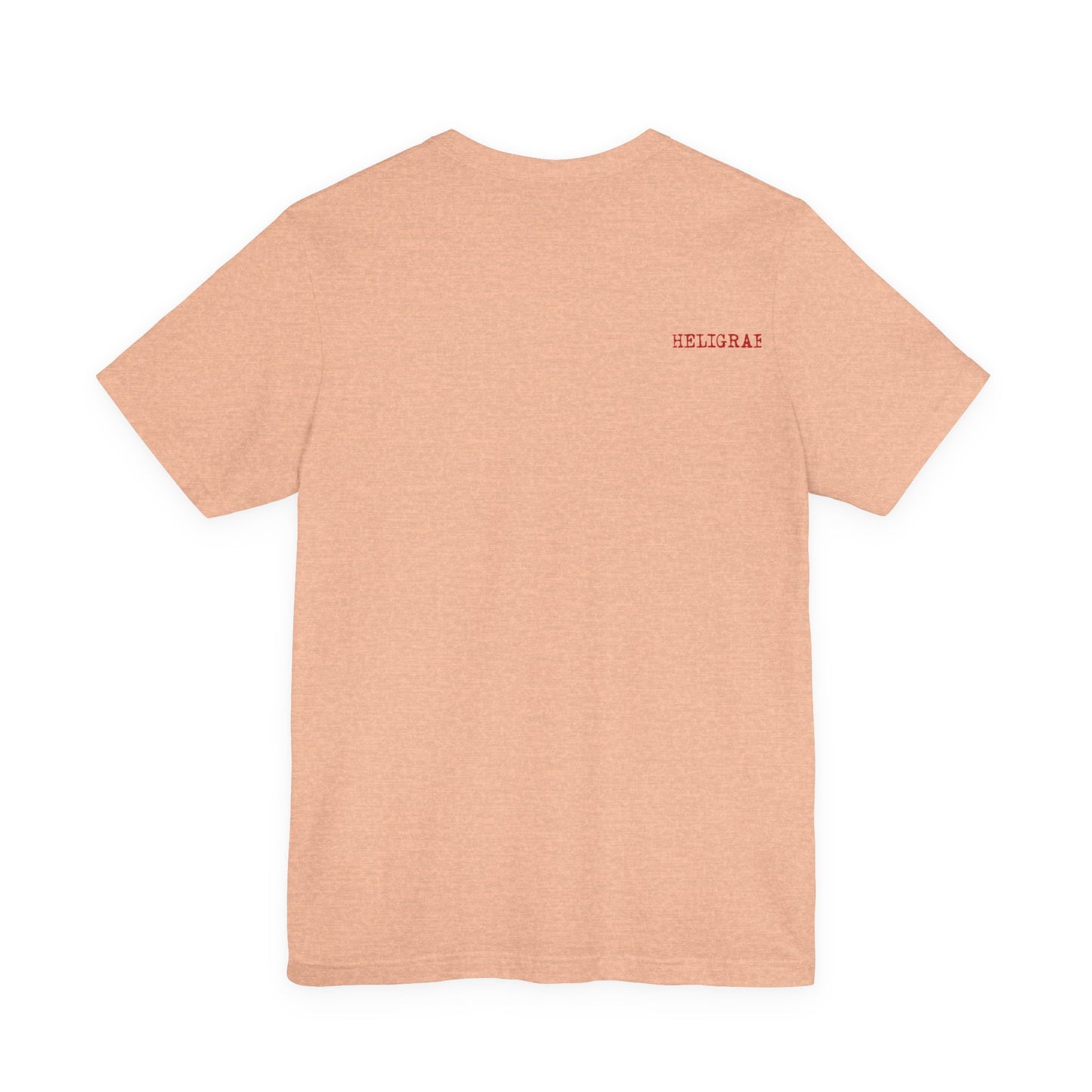 Red Knit Heart Blindfold Graphic T-Shirt – Soft Cotton 3001 Fit