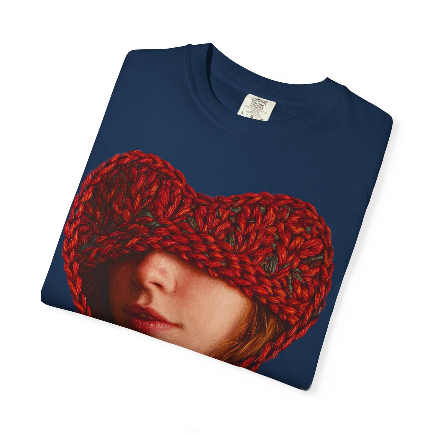 Chunky Knit Heart Portrait T-Shirt – Vintage 1717 Fit