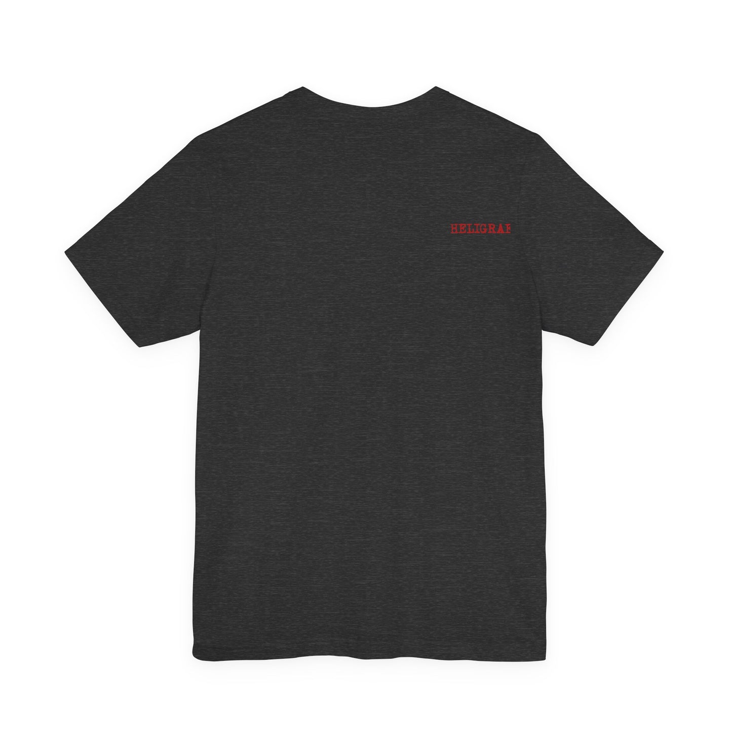 Red Knit Heart Blindfold Graphic T-Shirt – Soft Cotton 3001 Fit