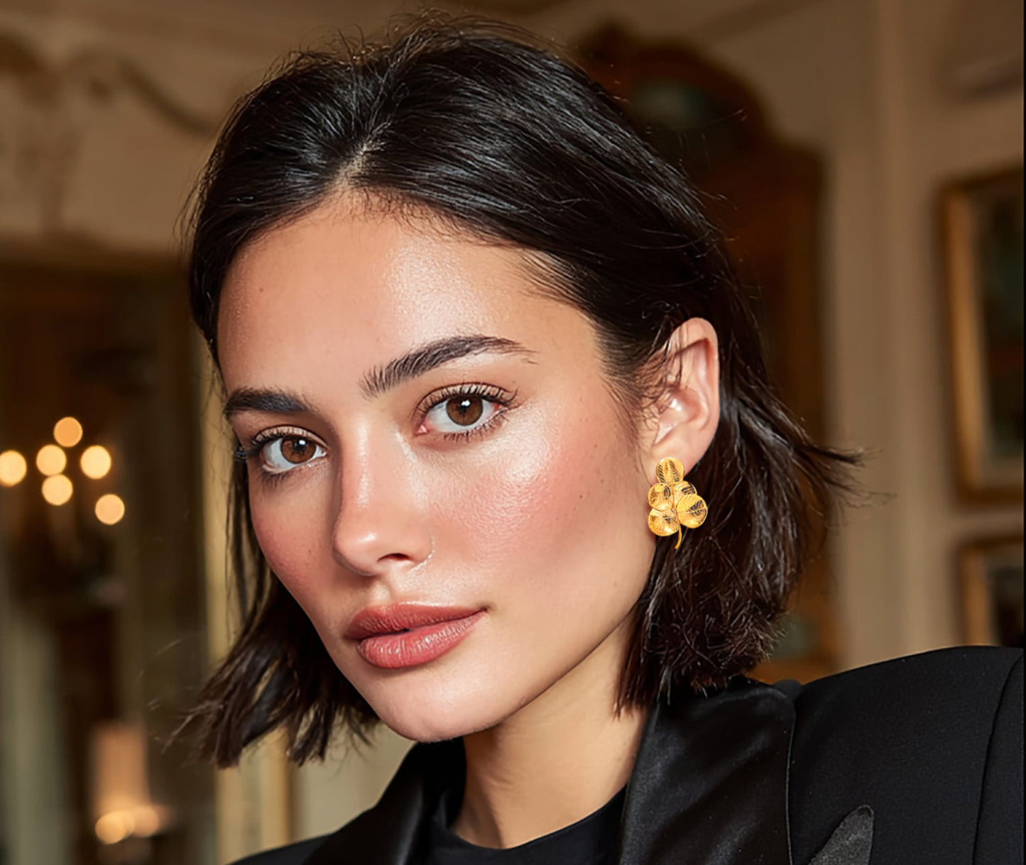 Statement flower earrings by HELIGRAE - overlapping layers