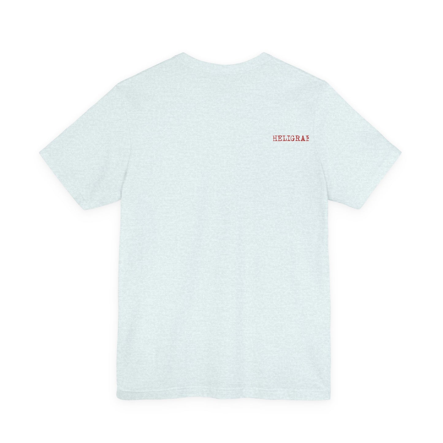 Red Knit Heart Blindfold Graphic T-Shirt – Soft Cotton 3001 Fit