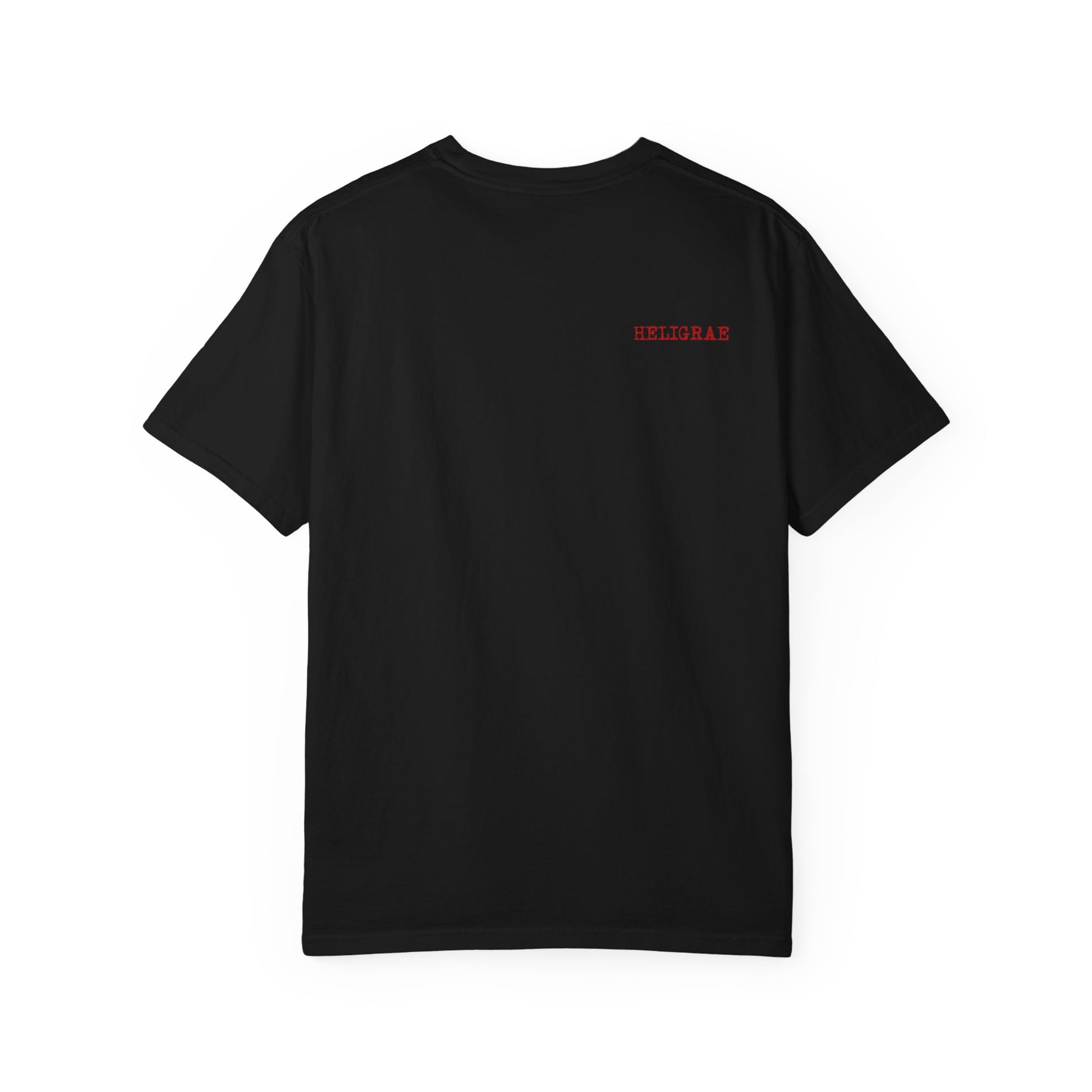 black t-shirt back minimal logo clean design
