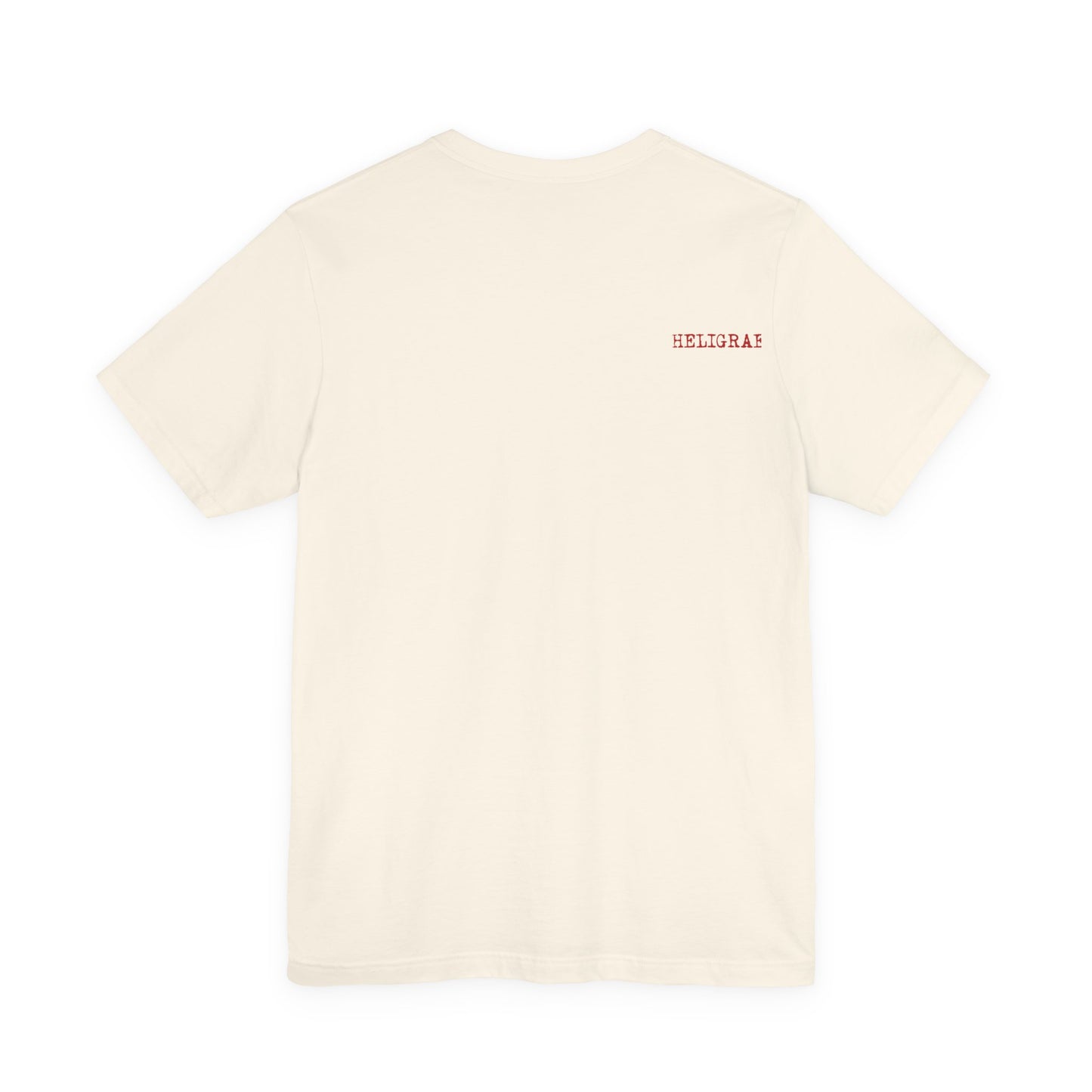 Red Knit Heart Blindfold Graphic T-Shirt – Soft Cotton 3001 Fit