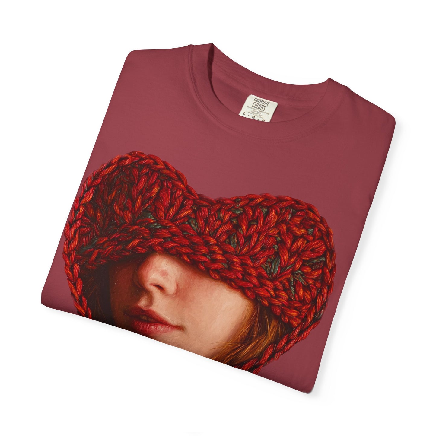 Chunky Knit Heart Portrait T-Shirt – Vintage 1717 Fit