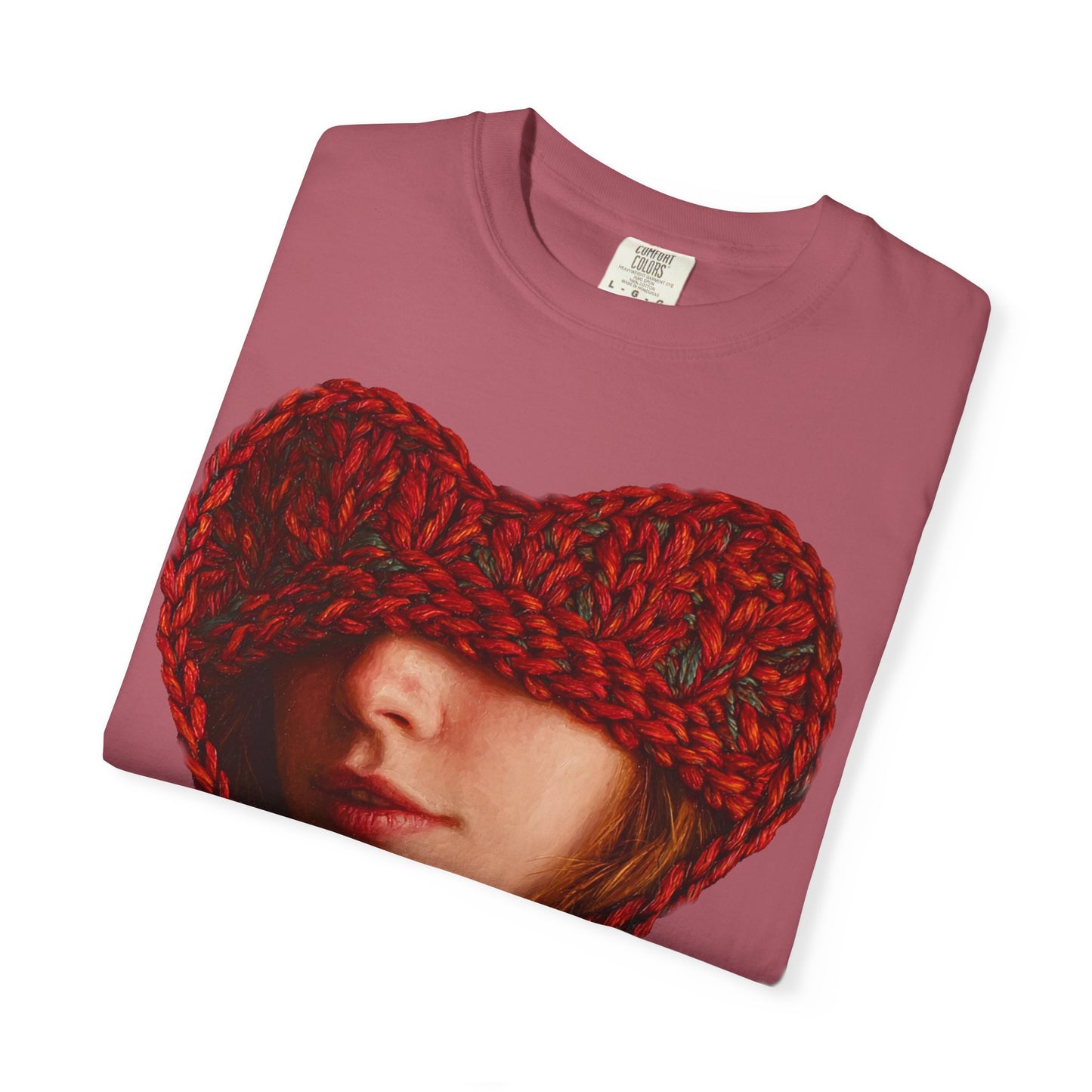 Chunky Knit Heart Portrait T-Shirt – Vintage 1717 Fit