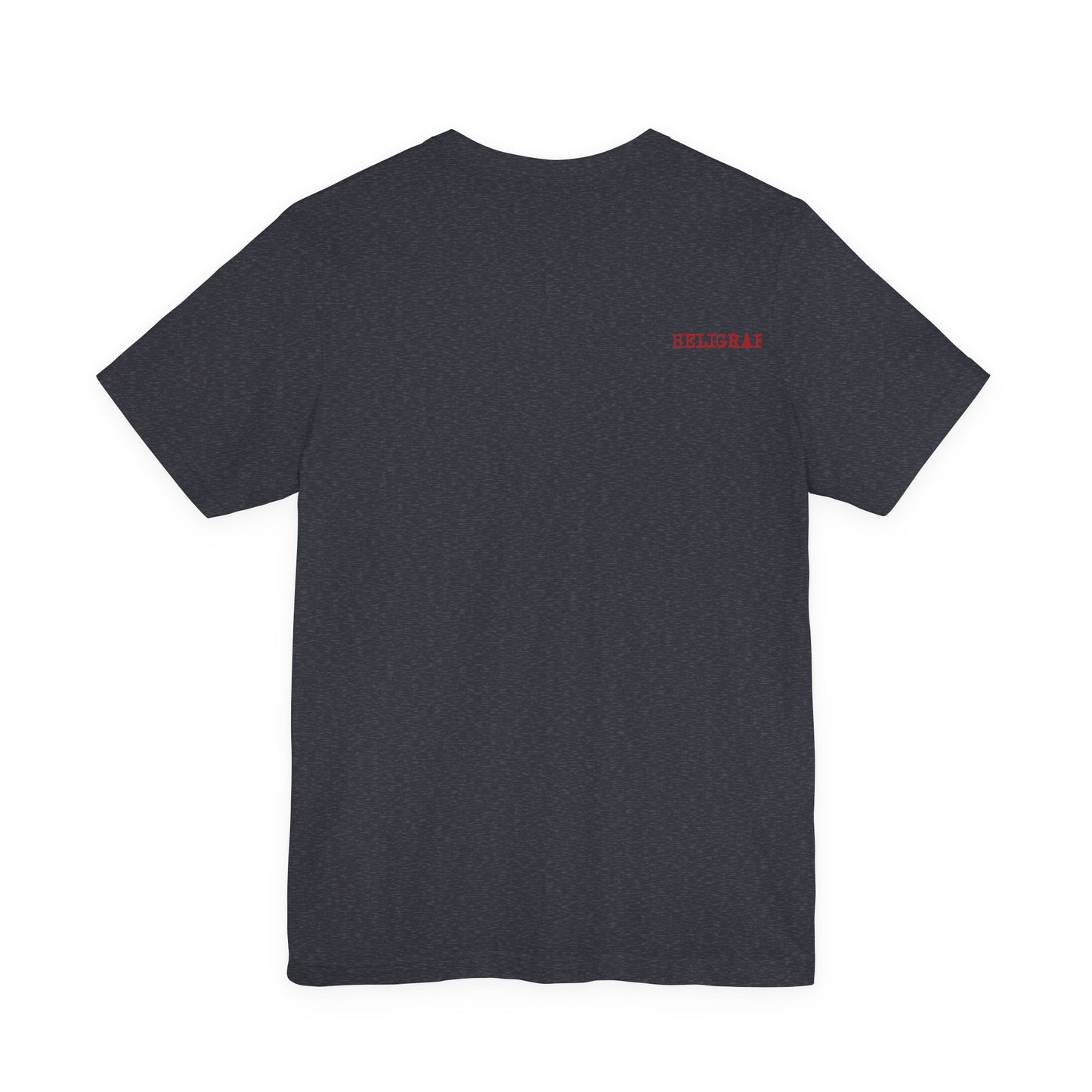 Red Knit Heart Blindfold Graphic T-Shirt – Soft Cotton 3001 Fit