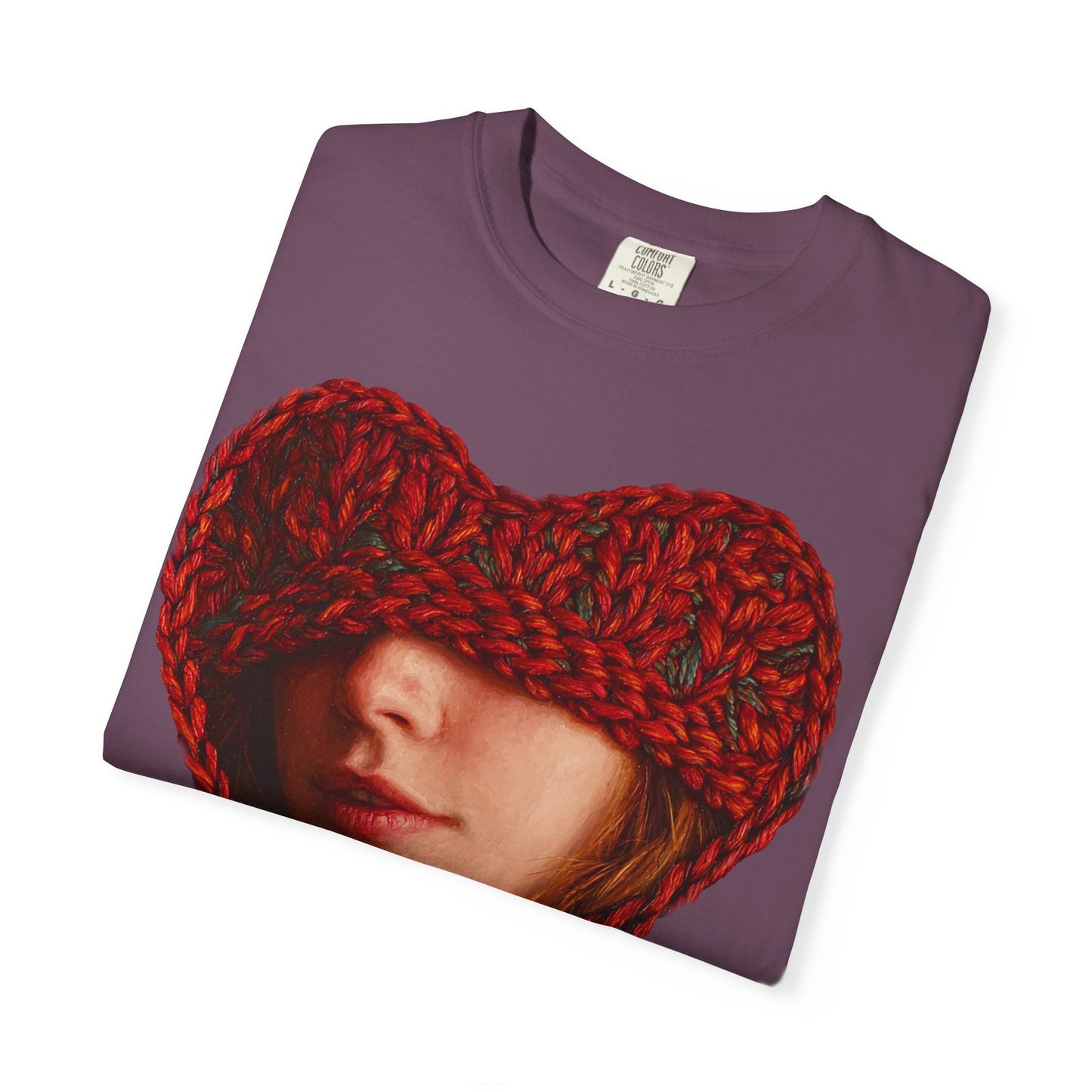 Chunky Knit Heart Portrait T-Shirt – Vintage 1717 Fit