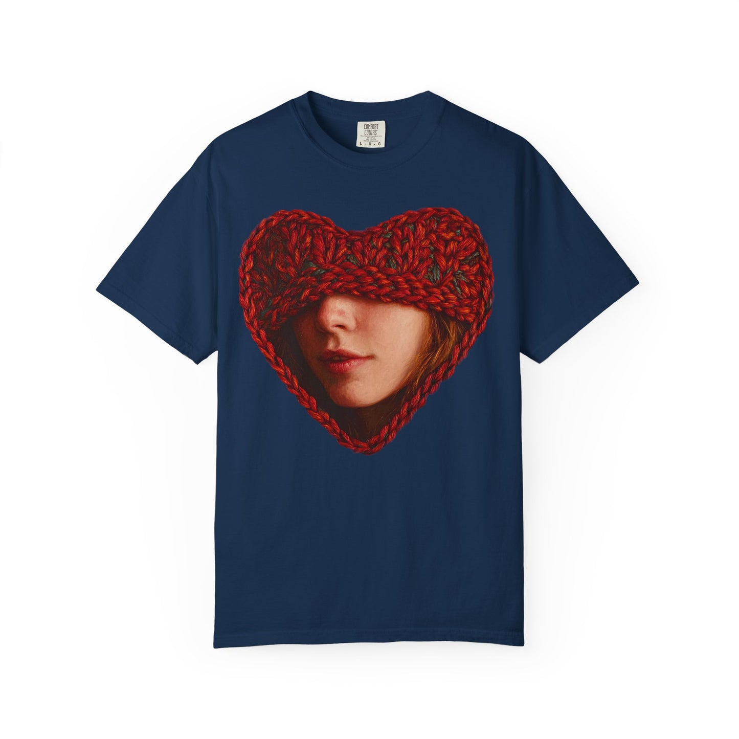 Chunky Knit Heart Portrait T-Shirt – Vintage 1717 Fit