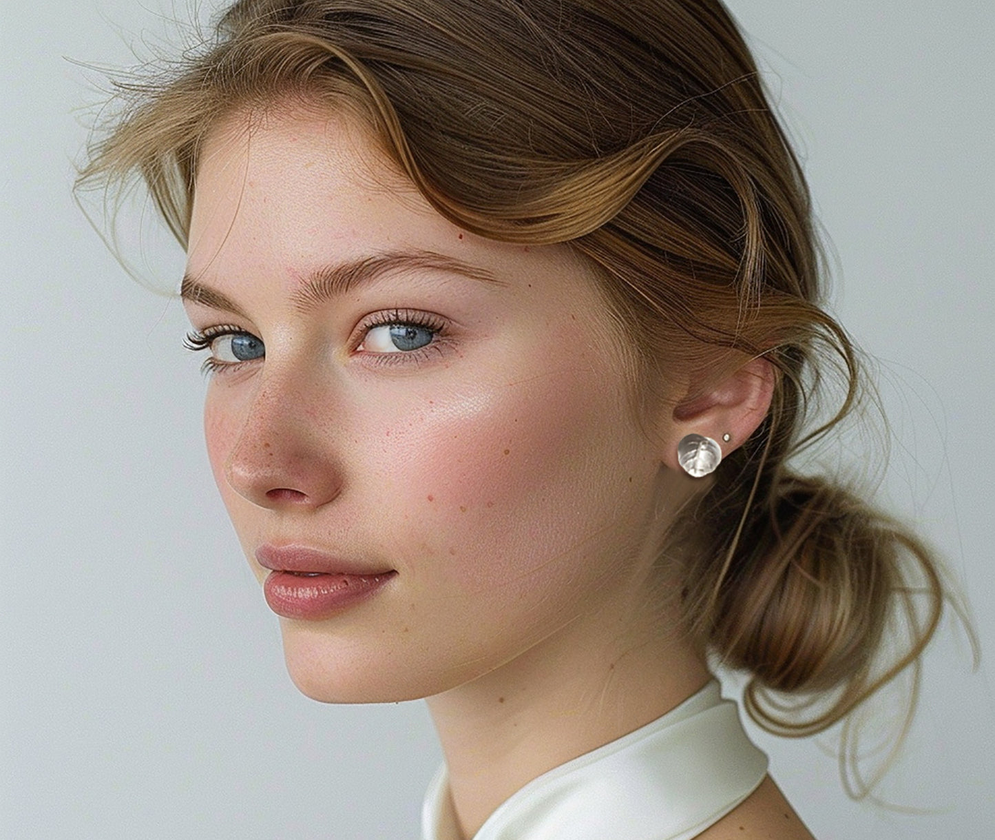 Minimalist Leaf earrings in 925 silver - macro shot showing engraved veins and polished finish | HELIGRAE botanical collection