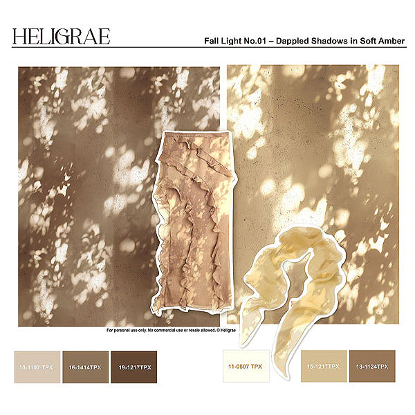 "Abstract dot pattern with dappled shadows in soft amber autumn tones for textile and surface design"