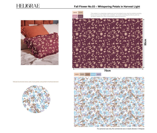 Whispering petals in harvest light - free botanical pattern download

