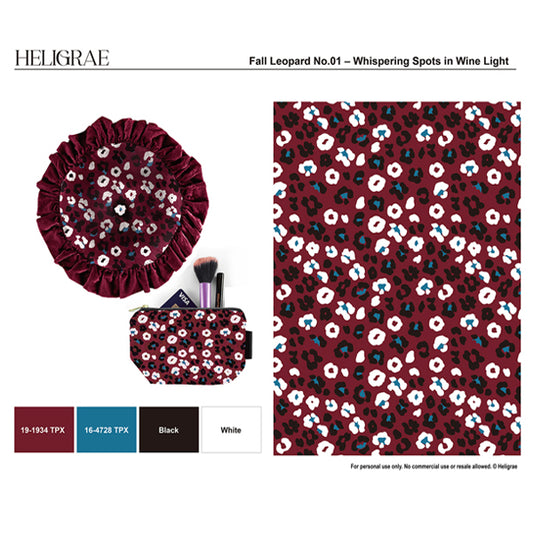 : "Modern leopard print pattern in wine-toned autumn colors with minimalist spots for fashion and textile design"