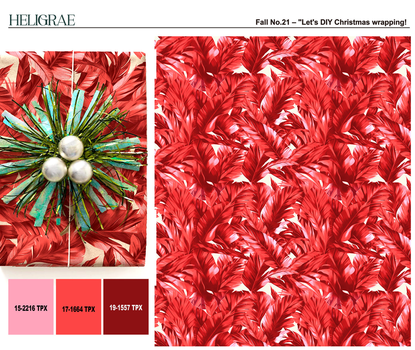 "Autumn red leaves botanical pattern with crimson foliage for rustic gift wrap and holiday home decor"