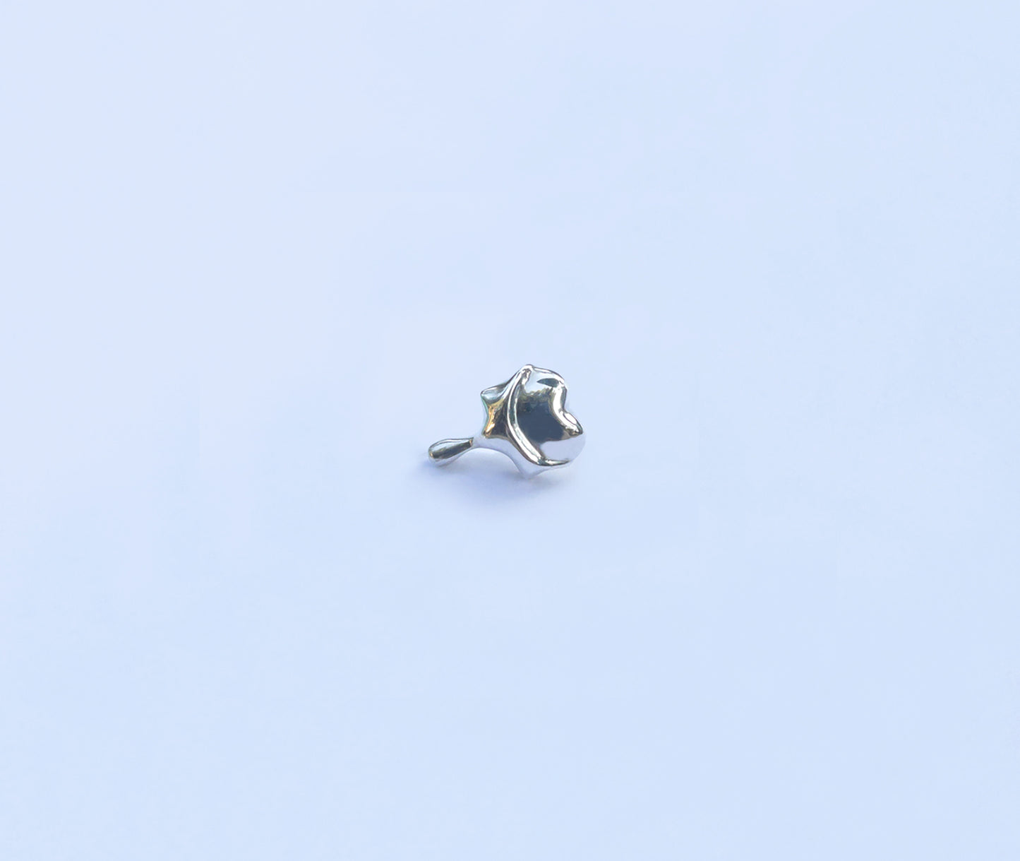 925 sterling silver heart earrings - front view showing melting form by HELIGRAE