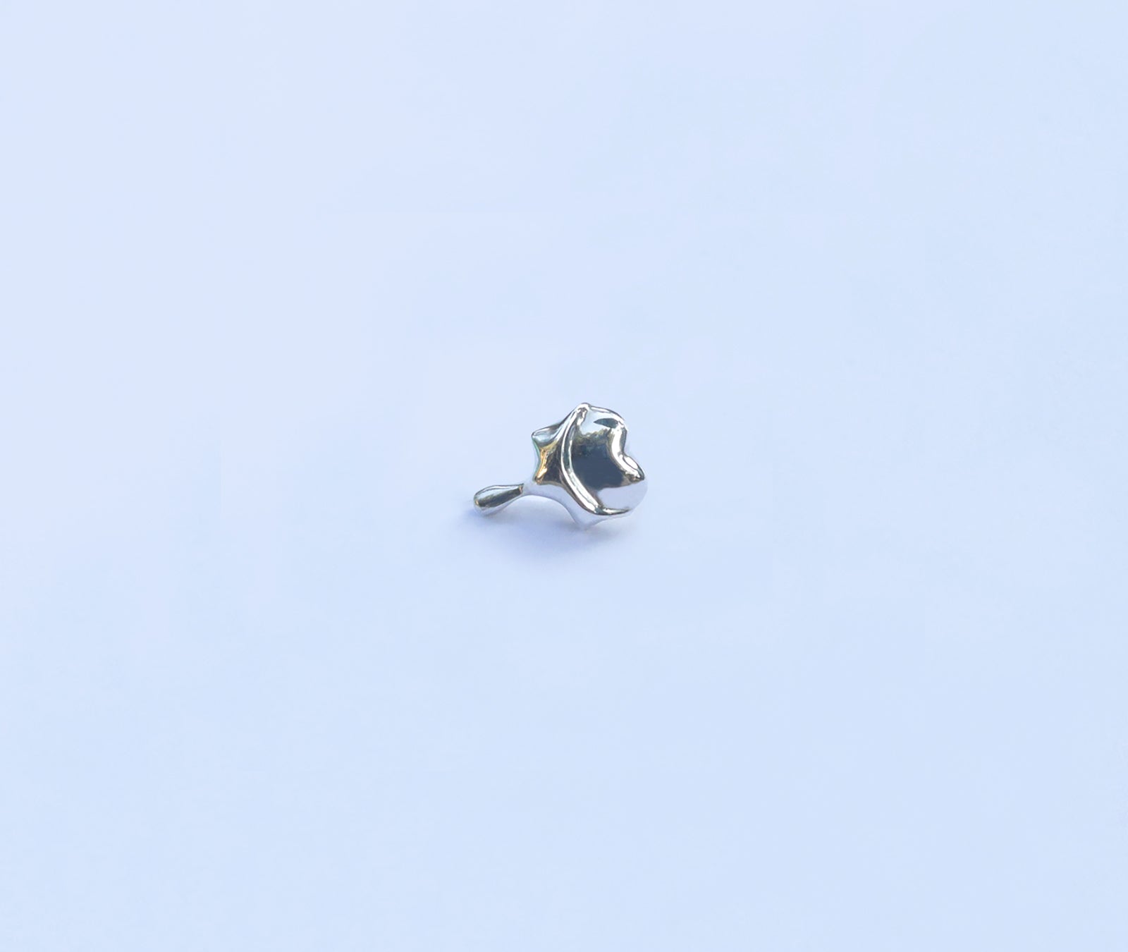 925 sterling silver heart earrings - front view showing melting form by HELIGRAE