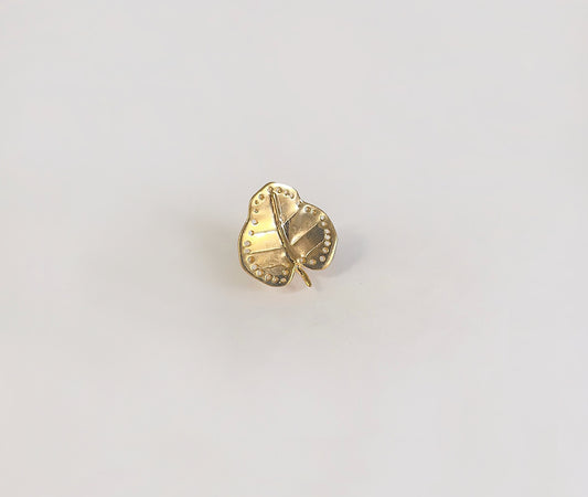 Minimal Broad Leaf Earrings in 18K Gold Plated Brass