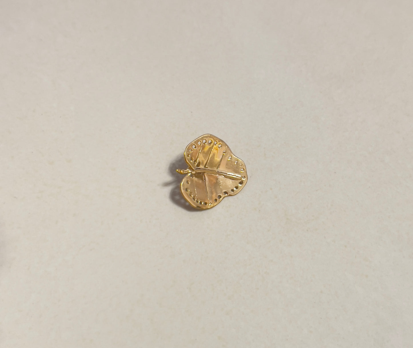 Minimal Broad Leaf Earrings in 18K Gold Plated Brass