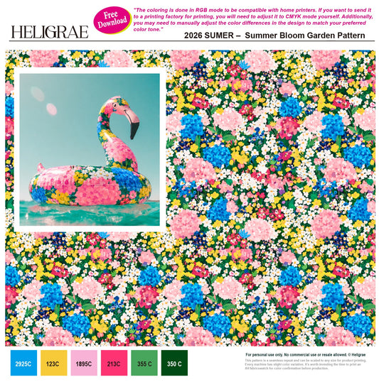 2026 Summer –  Summer Bloom Garden Pattern | Free Download