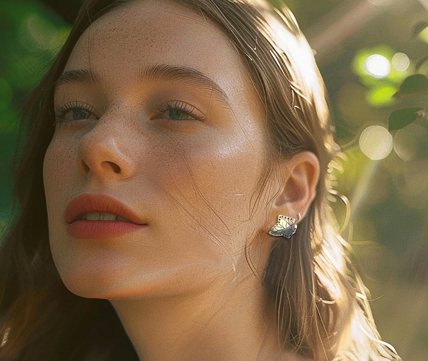 Minimal Star Leaf Stud Earrings in 925 Sterling Silver