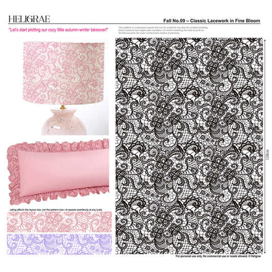 Classic lacework in fine bloom - free vintage lace pattern
