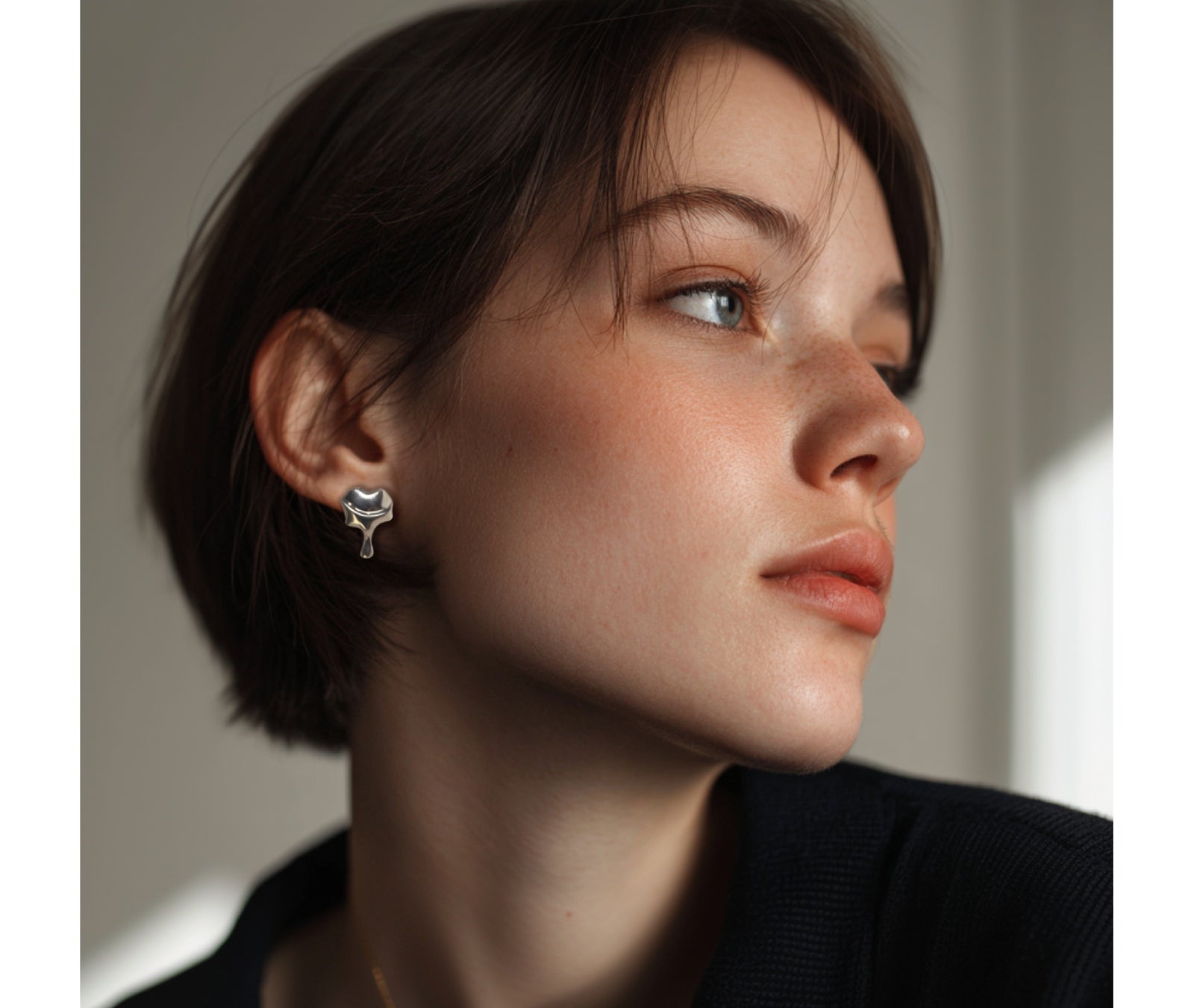 Sterling silver romantic earrings - wearable sculptural art piece