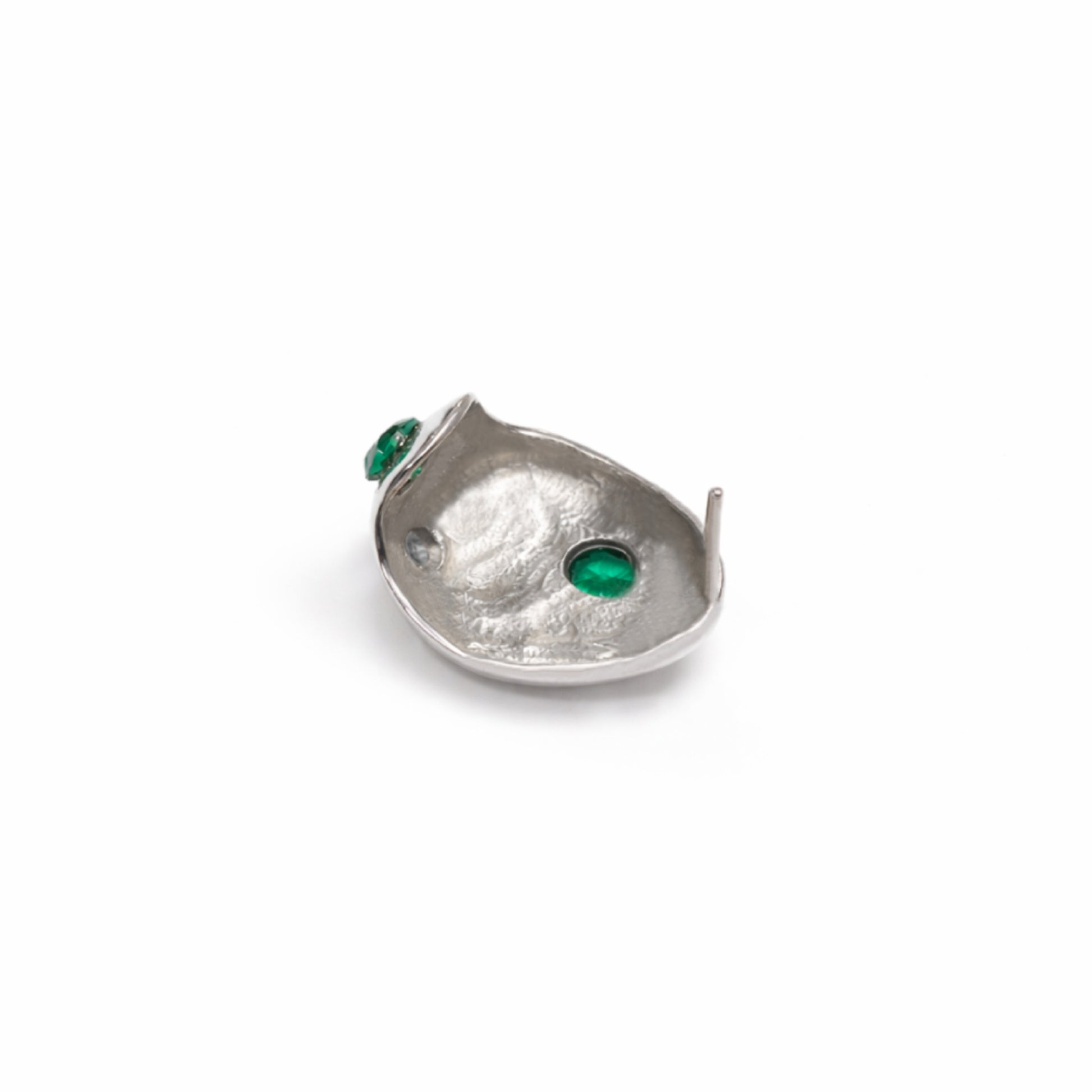 Minimal Pebble Stud Earring back view with 925 sterling silver post