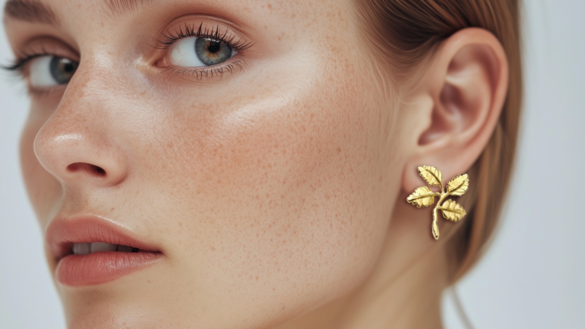 Minimal Four Leaf Cluster Earrings in 18K Gold Plated Brass heligrae