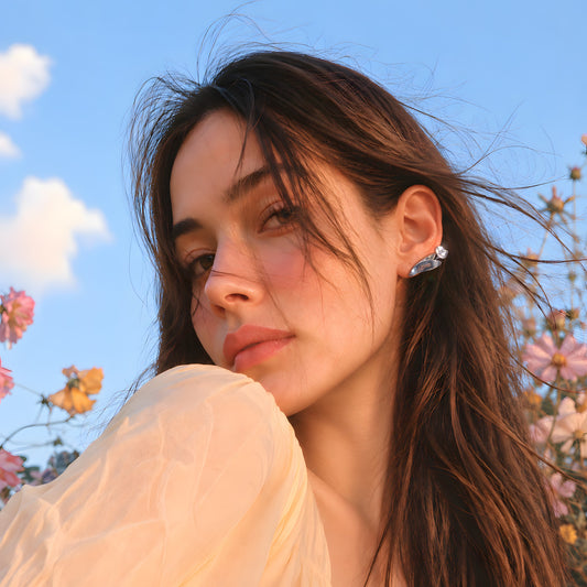 Minimal Tulip Bloom Earrings in 925 Sterling Silver