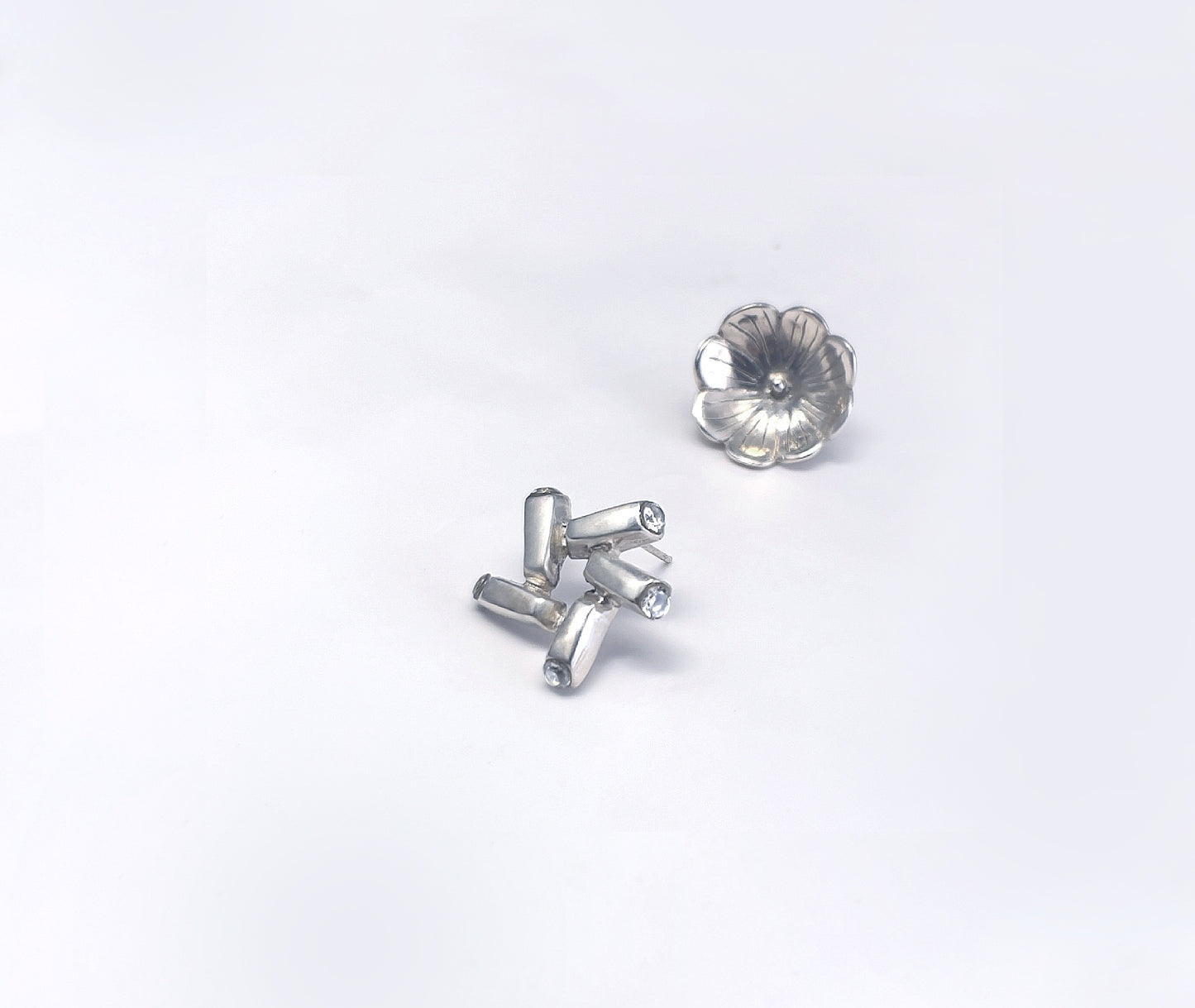 Nova Gleam celestial star earrings - side angle showing depth and zirconia brilliance | HELIGRAE Prototype 06