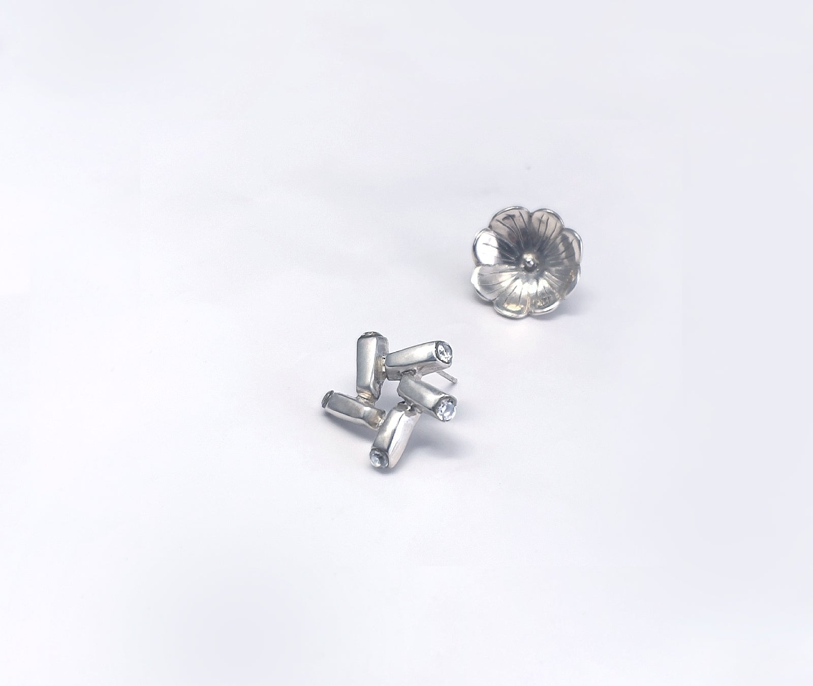 Nova Gleam celestial star earrings - side angle showing depth and zirconia brilliance | HELIGRAE Prototype 06